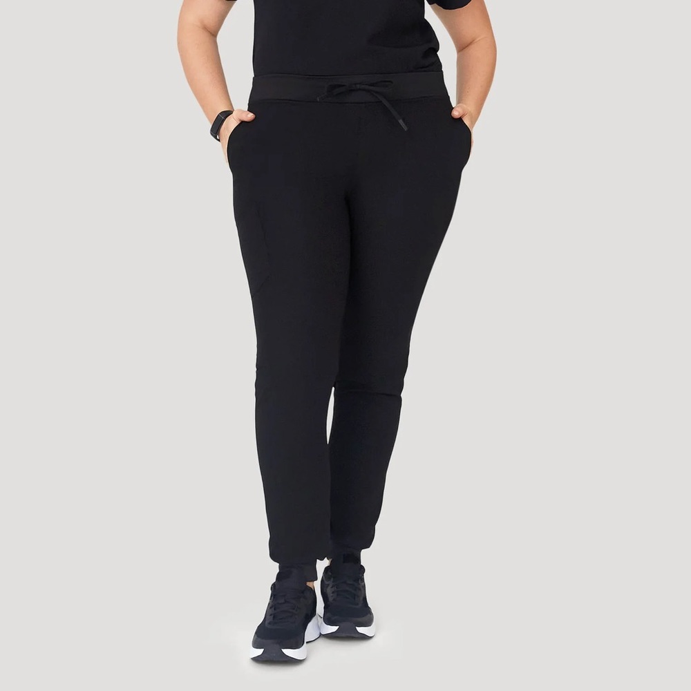 2X Black High Waisted Mandala Joggers